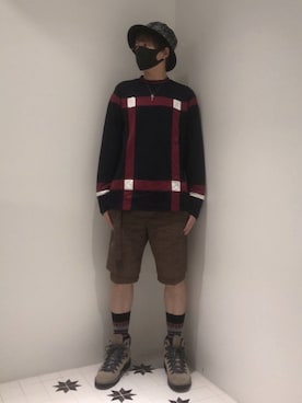 「White Mountaineering」｜「アイテム（アクセサリー）」を使った、ムラジュンさん（メンズ・172cm）の秋コーディネート