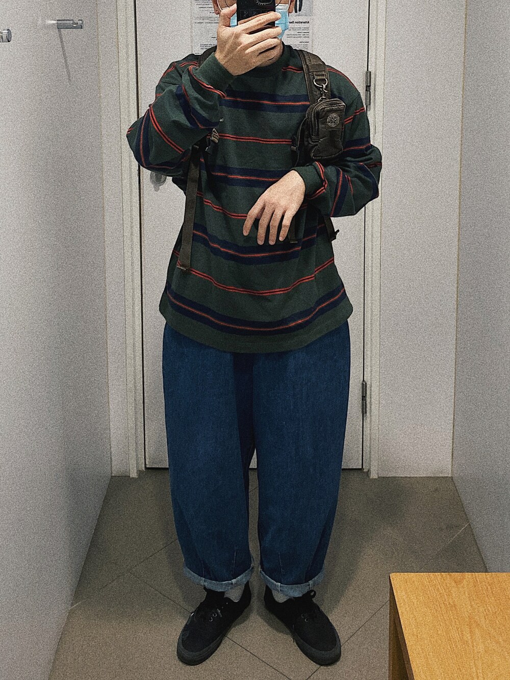 「VANSのVANS ヴァンズ ERA エラ V95CF H/SHIELD M.BLACK（スニーカー、ブラック系）」を使った、kyleさん（メンズ・173cm）の冬コーディネートの1枚目の写真