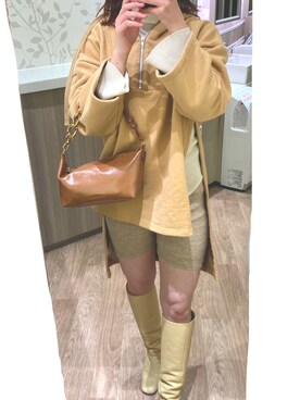 「Whim Gazette（ウィムガゼット）のアイテム（シューズ）」を使った、７さん（レディース・156cm）の冬コーディネート
