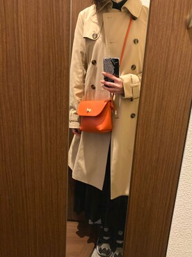 「DISCOAT（ディスコート）のアイテム（トレンチコート）」を使った、Nariseさん（レディース・152cm）の春コーディネート