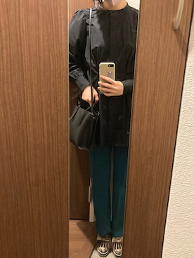 「OZOC（オゾック）のアイテム（バッグ）」を使った、Nariseさん（レディース・152cm）の秋コーディネート