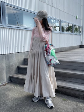 「JUNOAH（ジュノア）のアイテム（Tシャツ/カットソー）」を使った、a__yaさん（レディース・158cm）の夏コーディネート