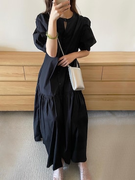 「rectangle（レクタングル）のアイテム（シャツワンピース）」を使った、a__yaさん（レディース・158cm）の夏コーディネート