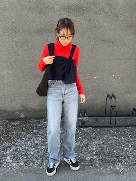 「SOMETHING（サムシング）のアイテム（パンツ）」を使った、a__yaさん（レディース・158cm）の冬コーディネート