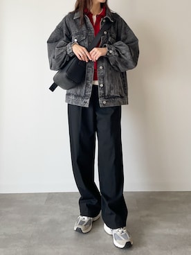 「アイテム（デニムジャケット）」を使った、a__yaさん（レディース・158cm）の秋コーディネート