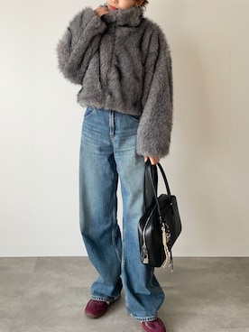 「アイテム（ボストンバッグ）」を使った、a__yaさん（レディース・158cm）の秋コーディネート