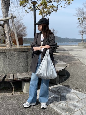 「JUNOAH（ジュノア）のアイテム（ジャケット/アウター）」を使った、a__yaさん（レディース・158cm）の春コーディネート