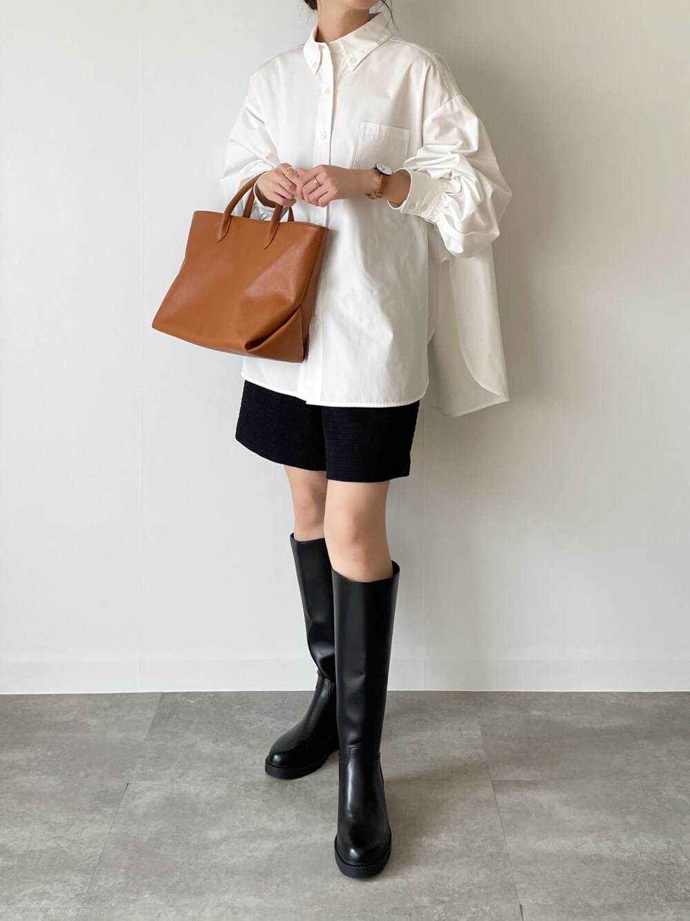 トゥクン tukn. ロングブーツ 撥水 インヒール　　☆ 試着のみ 晴雨兼用】防水 ロングブーツ インヒール ふくらはぎゆったりめの設計