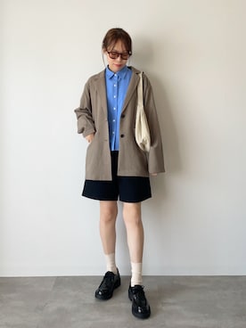 「アイテム（ローファー）」を使った、a__yaさん（レディース・158cm）の秋コーディネート