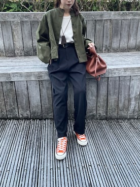 「LAPUIS（ラピュイ）のアイテム」を使った、a__yaさん（レディース・158cm）の秋コーディネート
