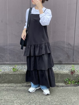 「JUNOAH（ジュノア）のアイテム（ワンピース/ドレス）」を使った、a__yaさん（レディース・158cm）の春コーディネート