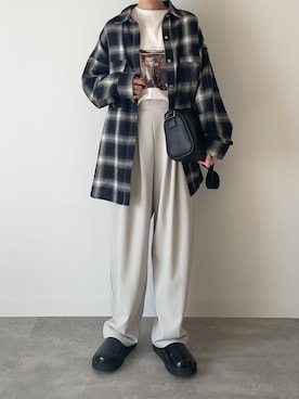 「アイテム（スラックス）」を使った、a__yaさん（レディース・158cm）の秋コーディネート
