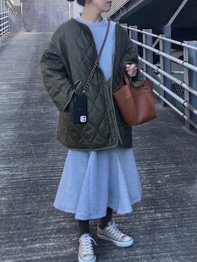 「スウェットワンピース」｜「アイテム（PC・スマホグッズ/家電）」を使った、a__yaさん（レディース・158cm）の冬コーディネート