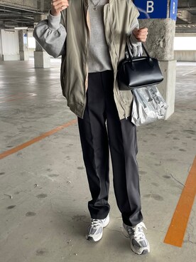 「JUNOAH」｜「アイテム（パンツ）」を使った、a__yaさん（レディース・158cm）の冬コーディネート