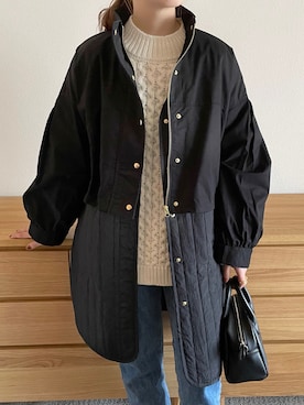 「NOMINE（ノミネ）のアイテム（ジャケット/アウター）」を使った、a__yaさん（レディース・158cm）の冬コーディネート