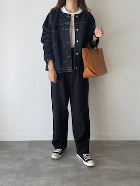 「アツいコーデ全部見せ」｜「アイテム（デニムジャケット）」を使った、a__yaさん（レディース・158cm）の夏コーディネート