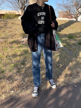 「JUNOAH」｜「アイテム（パンツ）」を使った、a__yaさん（レディース・158cm）の春コーディネート