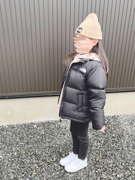 「アイテム（ダウンジャケット/コート、ブラック系）」を使った、momii☆*さん（キッズ・120cm）の冬コーディネート