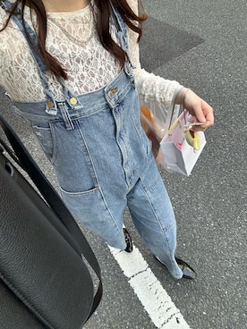 「アイテム（オールインワン・サロペット、ブルー系）」を使った、り  ん  さん（レディース・165cm）の夏コーディネート