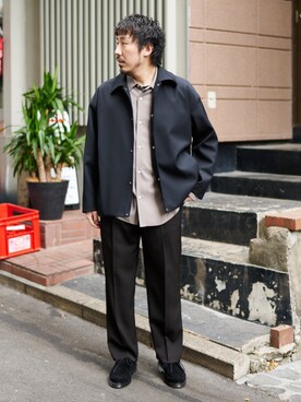 「PUBLIC TOKYO（パブリックトウキョウ）のアイテム（ブルゾン）」を使った、サエキさん（メンズ・173cm）の冬コーディネート