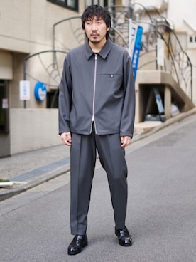 「PUBLIC TOKYO（パブリックトウキョウ）のアイテム（ブルゾン）」を使った、サエキさん（メンズ・173cm）の春コーディネート
