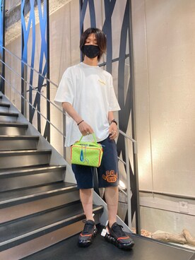 「ROYAL FLASH（ロイヤルフラッシュ）のアイテム（バッグ）」を使った、WayBeeee!!!さん（メンズ・173cm）の夏コーディネート
