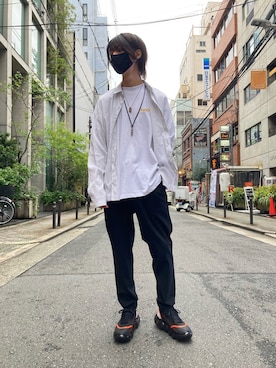 「TRANSIT（トランジット）のアイテム（トップス）」を使った、WayBeeee!!!さん（メンズ・173cm）の夏コーディネート