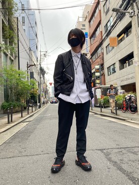 「TRANSIT（トランジット）のアイテム（トップス）」を使った、WayBeeee!!!さん（メンズ・173cm）の夏コーディネート