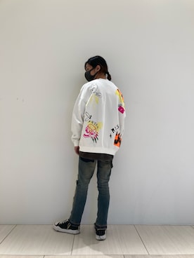 「ROYAL FLASH（ロイヤルフラッシュ）のアイテム（スウェット）」を使った、WayBeeee!!!さん（メンズ・173cm）の冬コーディネート
