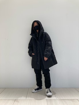 「ISAMU KATAYAMA BACKLASH（イサムカタヤマバックラッシュ）のアイテム（ダウンジャケット/コート）」を使った、WayBeeee!!!さん（メンズ・173cm）の冬コーディネート