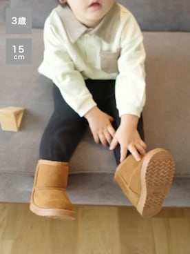 「アイテム（ブーツ）」を使った、amiami_officialさん（キッズ・90cm）の冬コーディネート