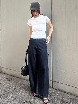 「MOUSSY（マウジー）のアイテム（Tシャツ/カットソー）」を使った、MOUSSY OFFICIALさん（レディース・170cm）の夏コーディネート