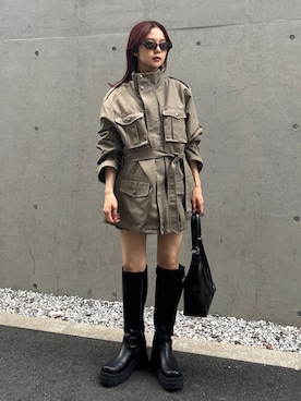 「アイテム（ミリタリージャケット）」を使った、MOUSSY OFFICIALさん（レディース・153cm）の秋コーディネート