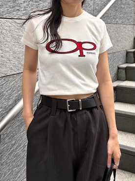 「MOUSSY（マウジー）のアイテム（Tシャツ/カットソー）」を使った、MOUSSY OFFICIALさん（レディース・160cm）の夏コーディネート