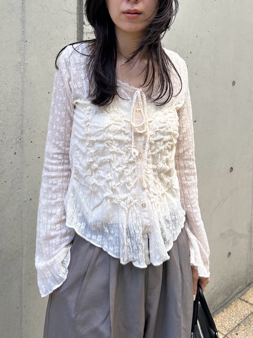 EC限定カラー：ブラウン】SHIRRING LACE トップス（シャツ/ブラウス 