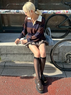 「ラガーシャツ」｜MOUSSY OFFICIALさん（レディース・165cm）の秋コーディネート