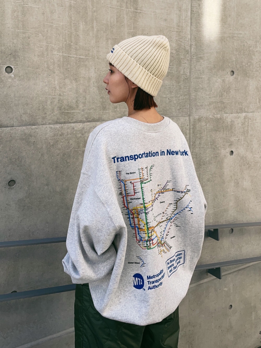 MOUSSY MTA SUBWAY MAP プルオーバー