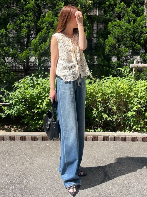 セール】【M_】2wayレースベスト オーガニックコットン使用