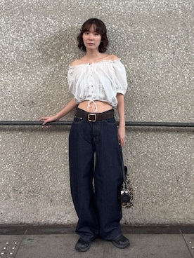 「MOUSSY（マウジー）のアイテム（トップス）」を使った、MOUSSY OFFICIALさん（レディース・162cm）の春コーディネート