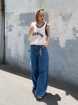 「MOUSSY（マウジー）のアイテム」を使った、MOUSSY OFFICIALさん（骨格ナチュラル・レディース・165cm）の夏コーディネート