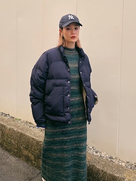 「moussy」｜「アイテム（ダウンジャケット/コート）」を使った、MOUSSY OFFICIALさん（レディース・157cm）の秋コーディネート