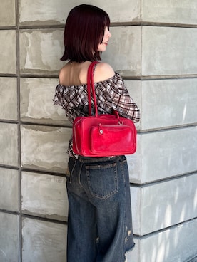 「アイテム（バッグ、レッド系）」を使った、MOUSSY OFFICIALさん（レディース・160cm）の夏コーディネート
