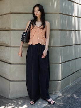 「MOUSSY（マウジー）のアイテム（サンダル）」を使った、MOUSSY OFFICIALさん（レディース・164cm）の夏コーディネート