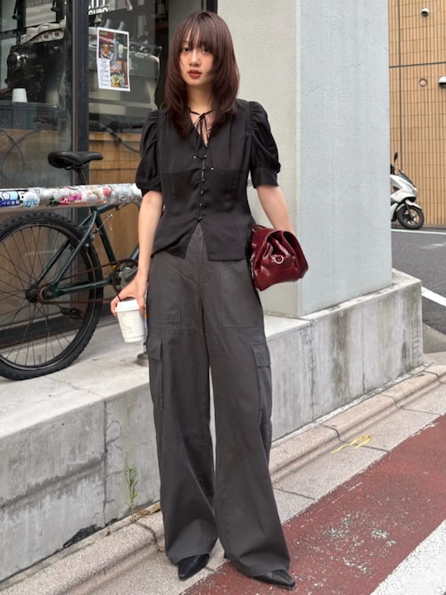 最終値下げ 新品 ブラックマウジー embroidery pants パンツ BLACK BY MOUSSY（ブラックバイマウジー）の「stitch pants