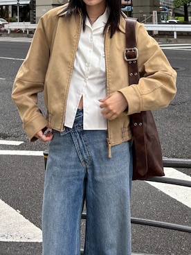 「MOUSSY（マウジー）のアイテム（シャツ/ブラウス）」を使った、MOUSSY OFFICIALさん（レディース・165cm）の秋コーディネート