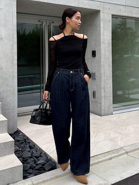 「アイテム（ニット/セーター）」を使った、MOUSSY OFFICIALさん（レディース・168cm）の夏コーディネート