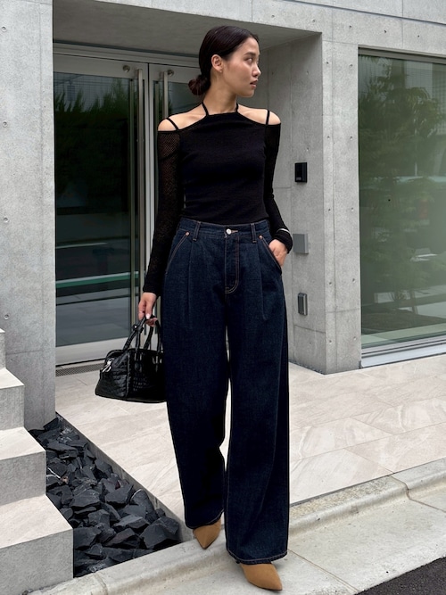 トップス moa セール】【25年AW新作】OPEN SHOULDER HALTER ニットトップス（ニット