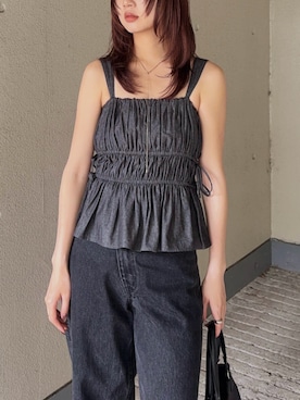 「アイテム（キャミソール）」を使った、MOUSSY OFFICIALさん（レディース・170cm）の夏コーディネート