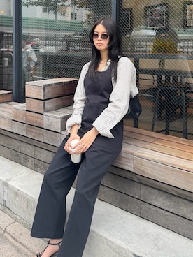 「アイテム（つなぎ/オールインワン）」を使った、MOUSSY OFFICIALさん（レディース・164cm）の夏コーディネート