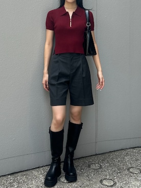 「アイテム（ブーツ）」を使った、MOUSSY OFFICIALさん（レディース・173cm）の夏コーディネート